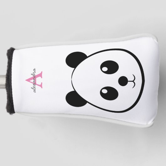Schattigee panda beer custom Monogram Golfheadcover (Voorkant)