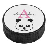 Schattigee panda beer custom Monogram Hockey Puck (3/4)