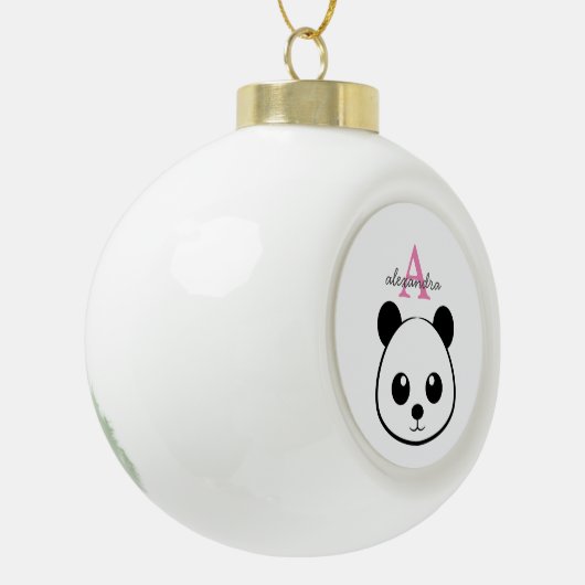 Schattigee panda beer custom Monogram Keramische Bal Ornament (Links)