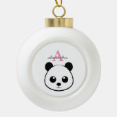 Schattigee panda beer custom Monogram Keramische Bal Ornament (Voorkant)