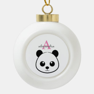 Schattigee panda beer custom Monogram Keramische Bal Ornament