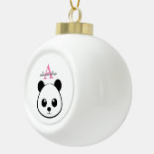 Schattigee panda beer custom Monogram Keramische Bal Ornament (Rechts)