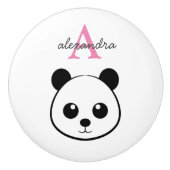 Schattigee panda beer custom Monogram Keramische Knop (Voorkant)