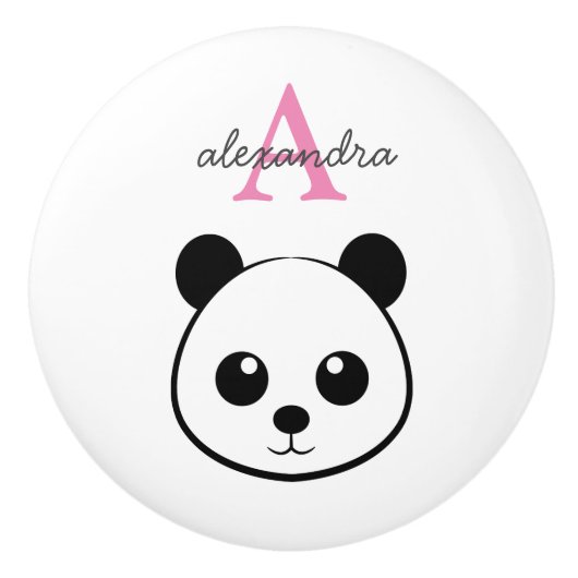 Schattigee panda beer custom Monogram Keramische Knop (Voorkant)