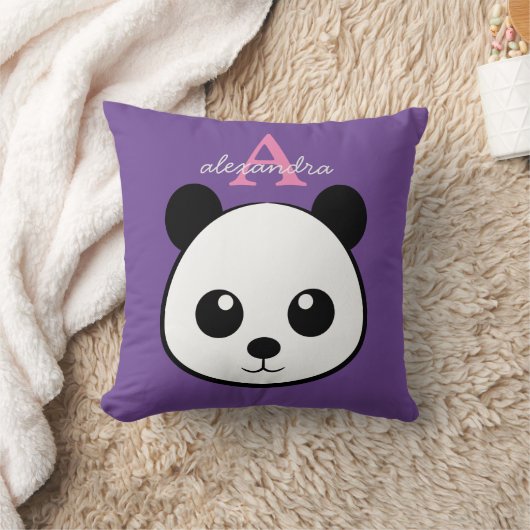 Schattigee panda beer custom Monogram Kussen (Deken)