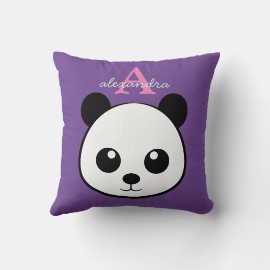 Schattigee panda beer custom Monogram Kussen (Achterkant)