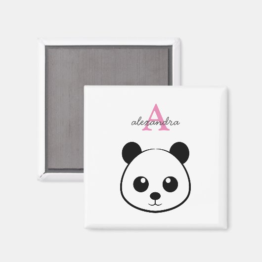 Schattigee panda beer custom Monogram Magneet (Voorkant / Achterkant)