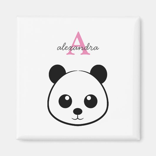 Schattigee panda beer custom Monogram Magneet (Voorkant)