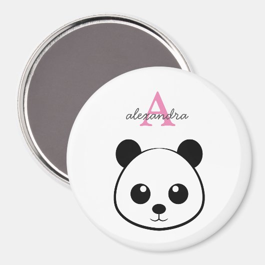 Schattigee panda beer custom Monogram Magneet (Voorkant / Achterkant)