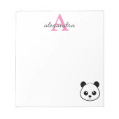 Schattigee panda beer custom Monogram Notitieblok (Voorkant)