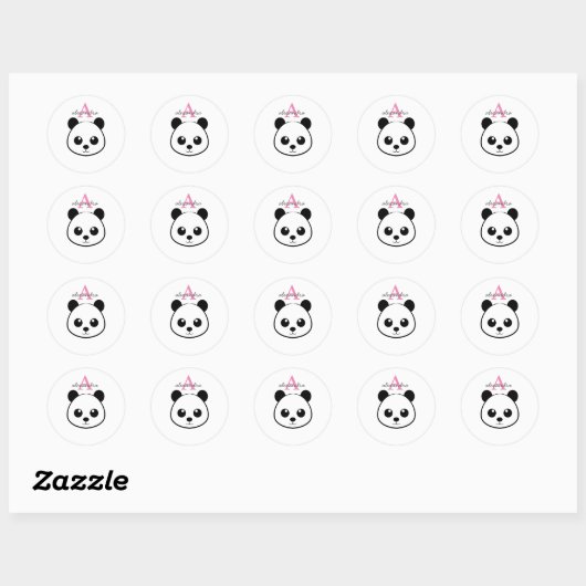 Schattigee panda beer custom Monogram Ronde Sticker (Vel)