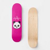 Schattigee Panda Beer Custom Monogram Roze Achterg Persoonlijk Skateboard (Voorkant)