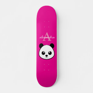 Schattigee Panda Beer Custom Monogram Roze Achterg Persoonlijk Skateboard