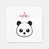 Schattigee panda beer custom Monogram Servet (Voorkant)