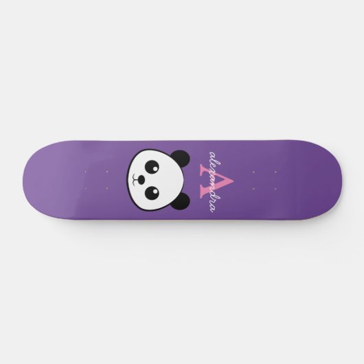 Schattigee Panda Beer Custom Monogram Skateboard (Horizontaal)