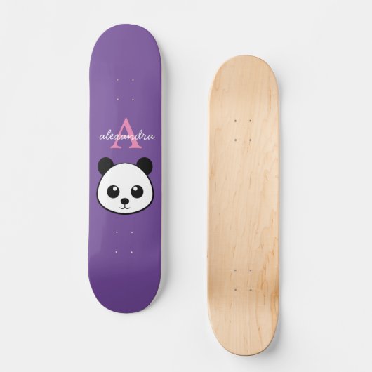 Schattigee Panda Beer Custom Monogram Skateboard (Voorkant)