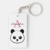 Schattigee panda beer custom Monogram Sleutelhanger (achterkant)