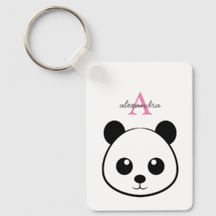 Schattigee panda beer custom Monogram Sleutelhanger