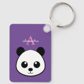 Schattigee panda beer custom Monogram Sleutelhanger (Achterkant)