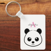 Schattigee panda beer custom Monogram Sleutelhanger (Voorkant)