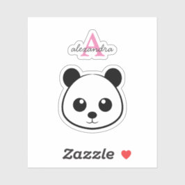 Schattigee panda beer custom Monogram Sticker