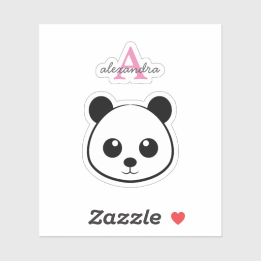 Schattigee panda beer custom Monogram Sticker (Vel)