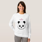 Schattigee panda beer custom Monogram T-shirt (Voorkant volledig)