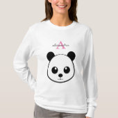 Schattigee panda beer custom Monogram T-shirt (Voorkant)