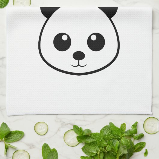 Schattigee panda beer custom Monogram Theedoek (Gevouwen)