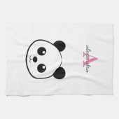 Schattigee panda beer custom Monogram Theedoek (Horizontaal)
