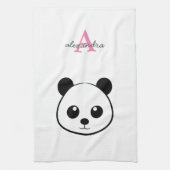 Schattigee panda beer custom Monogram Theedoek (Verticaal)