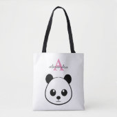 Schattigee panda beer custom Monogram Tote Bag (Voorkant)