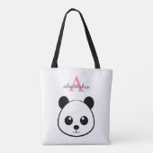 Schattigee panda beer custom Monogram Tote Bag (Achterkant)