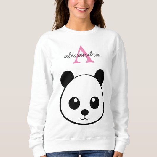 Schattigee panda beer custom Monogram Trui (Voorkant)
