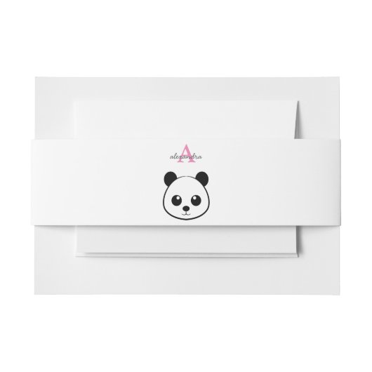 Schattigee panda beer custom Monogram Uitnodigingen Wikkel (Voorkant Voorbeeld)
