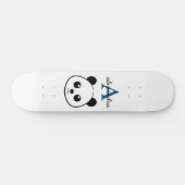 Schattigee Panda Beer Custom Monogram Witte Achter Persoonlijk Skateboard (Horizontaal)