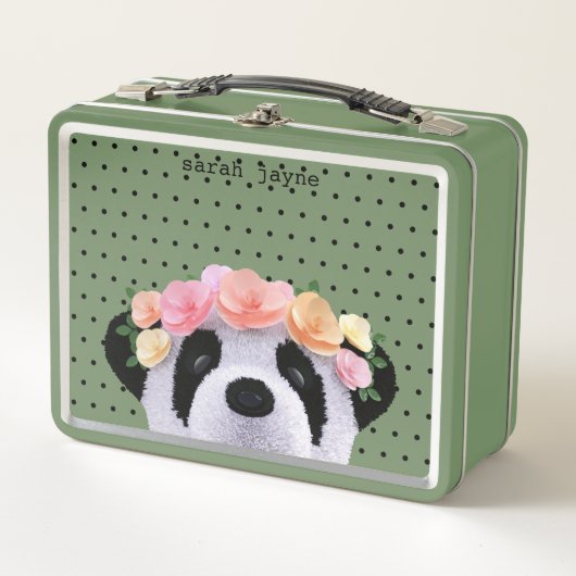 Schattigee Panda Beer Custom Naam Meisje Metal Lun (Voorkant)