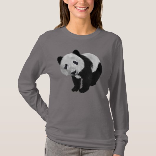 SCHATTIGEE PANDA BEER DAMES T-SHIRTS (Voorkant)