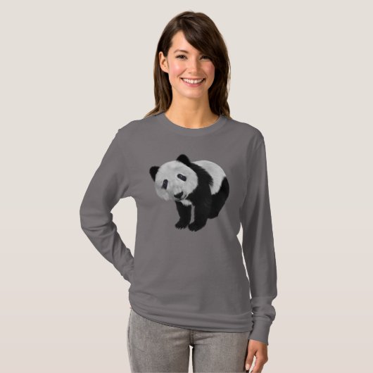 SCHATTIGEE PANDA BEER DAMES T-SHIRTS (Voorkant volledig)