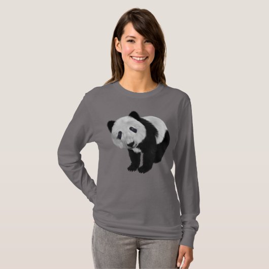 SCHATTIGEE PANDA BEER DAMES T-SHIRTS (Voorkant volledig)