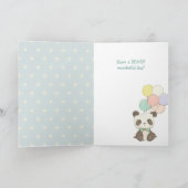 Schattigee Panda Beer en Ballonnen Verjaardag Kaar Kaart (Binnen)