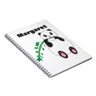 Schattigee Panda Beer Eten Bamboe Personaliseren Notitieboek
