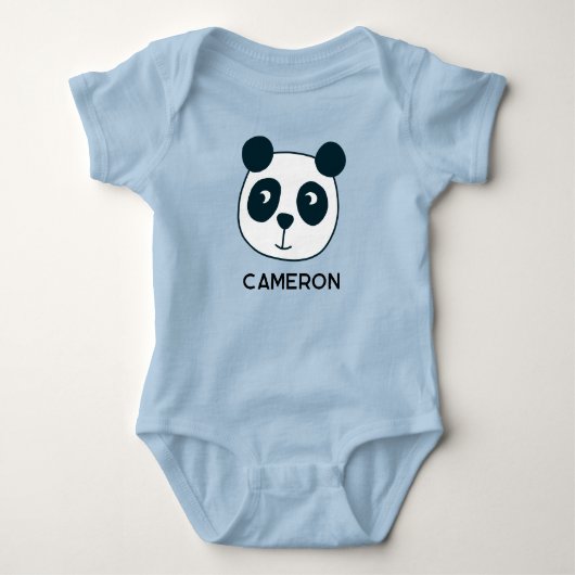 Schattigee Panda Beer gepersonaliseerde naam Romper (Voorkant)
