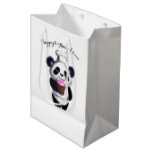 Schattigee Panda Beer geschenktas Medium Cadeauzakje (Voorkant Gekanteld)