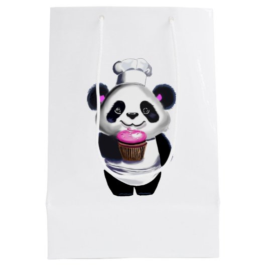Schattigee Panda Beer geschenktas Medium Cadeauzakje (Achterkant)