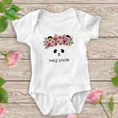 Schattigee Panda Beer Gezicht Bloemen Kroon Baby B Romper