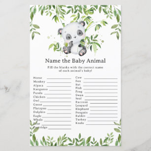 Schattigee Panda Beer Greenery Naam Baby Animal Ga
