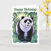 Schattigee Panda Beer Happy Birthday Kaart (Gele Bloem)