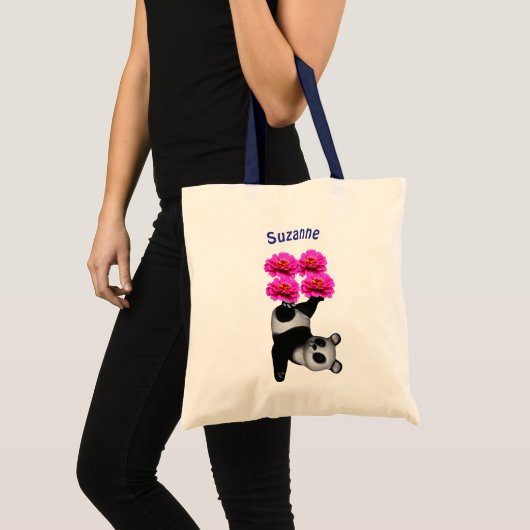 Schattigee Panda Beer Jongleren gepersonaliseerd Tote Bag (Voorkant (product))
