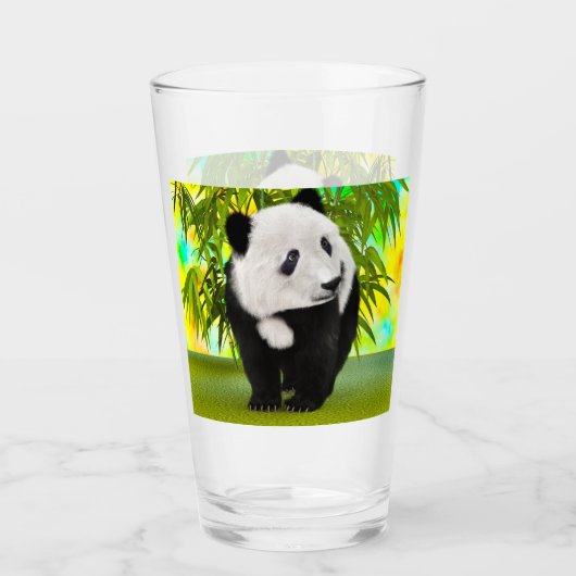 Schattigee Panda Beer Kawaii Dierenvriend Perfect Glas (Voorkant)